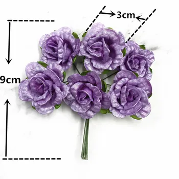 YOOROMER 6 silk väike roosi tee kott kimp DIY kollaaž pärg pulm kingitus pakendada kleit, käsitöö simulatsiooni võltsitud lill 115026