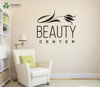 YOYOYU Seina Decal Tüdrukud Beauty Center Vinüül Seina Kleebised Spa Salong Logo Akna Kleebised Kunsti Eemaldatav Lille Mustri Disain SY920