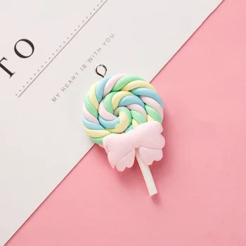 Yamily 10tk/Vaik Candy Võlu Simulatsiooni Vibu Lollipop Koor Ripatsid DIY Ehted Võtmehoidja Kõrvarõngad, Kaelakee, Käevõru Tegemine