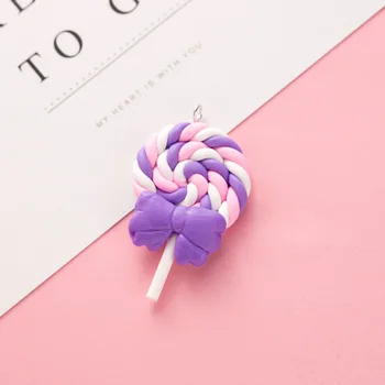 Yamily 10tk/Vaik Candy Võlu Simulatsiooni Vibu Lollipop Koor Ripatsid DIY Ehted Võtmehoidja Kõrvarõngad, Kaelakee, Käevõru Tegemine