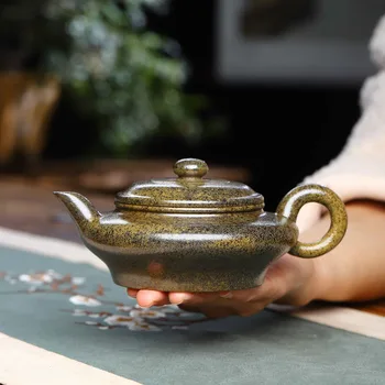 Yixing lilla savi teekann puhas käsitöö puit vallandati korter teekann klassikaline Teekann, Tee Komplekt 99937