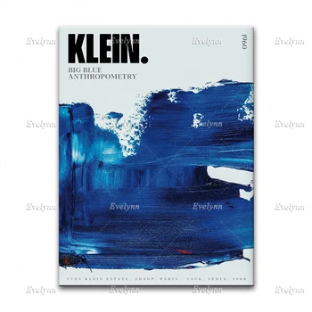 Yves Klein Näituse Plakat, Blue Print,Mustvalge Trüki Kunst,Prantsuse Kaasaegse Kunsti Home Decor Pildid Seina Art Lõuend Ainulaadne Kingitus