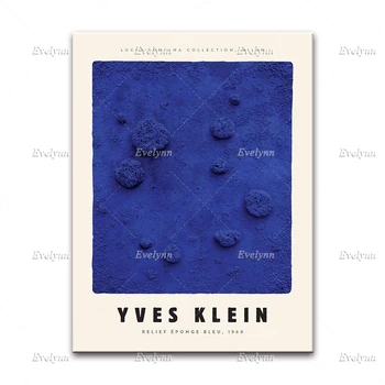 Yves Klein Näituse Plakat, Blue Print,Mustvalge Trüki Kunst,Prantsuse Kaasaegse Kunsti Home Decor Pildid Seina Art Lõuend Ainulaadne Kingitus