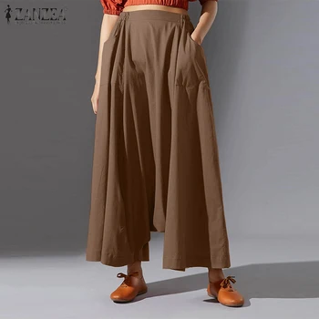 ZANZEA 2021 Elegantne Haaremi Püksid Naiste Tilk Jalgevahe Püksid Elastne Vöökoht Pikk Pantalon Palazzo Naine Kottis Naeris