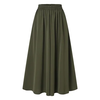ZANZEA Stiilne Tahke Lai Jalg Püksid Naiste Kevad Püksid 2021 Vabaaja Elastne Vöökoht Pikk Pantalon Naine Streetwear