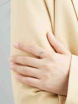 ZEMIOR Avatud Reguleeritav Romantiline 925 Sterling Hõbe Lihtne Minimalistlik sõrmustes Naiste Aastapäeva Kaunite Naiste Ehted
