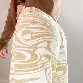 Zebra Print Sirge Naiste Pikad Püksid Kõrge Vöökoht Tasku Naiste Vabaaja Püksid 2021 Kevadel Streetwear Mood Daamid Põhjad