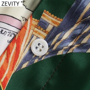 Zevity Naiste Vintage Totem Kett Segast Prindi Suvel Lühikesed Püksid Daamid Streetwear Stiilne Elastne Vöökoht Satiin Pantalone Cortos P1000