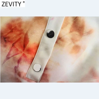 Zevity Uus 2021 Naiste Vintage Lips Värvitud Lühike Sviitrid Naiste Põhilised Pikad Varrukad Vabaaja Silmkoelised Hupparit Stiilne Pullover Tops H560