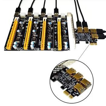 Ärkaja USB 3.0 PCI-E Express X1, Et X16 Ärkaja Kaardi Adapter PCIE 1 Kuni 4 PCIe Pesa Port Multiplier Kaart BTC Bitcoin Kaevandaja Kaevandamine