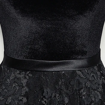 Õhtukleit-Line Kõrge Kaeluse, Lühikeste Varrukate Põranda-Pikkus Õie Printida Uus Must Elegantne Tõmblukk Tagasi Partei Ametliku Kleit Naine B474