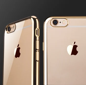 Õhuke Kullatud Pehme Läbipaistev Silikoon TPÜ Case Cover iPhone Mini 12 11 Pro X XS MAX 6 6s 7 8 Pluss 5 5s SE 2020 Coque