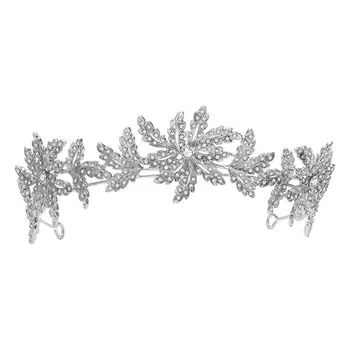Õie Crystal Pruudi Diadem Tiaras Kroonid Naiste Pulm Ehteid Barokk Juuksed Tarvikud Võistlused Rhinestone Pruut Peapael