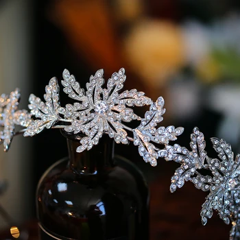 Õie Crystal Pruudi Diadem Tiaras Kroonid Naiste Pulm Ehteid Barokk Juuksed Tarvikud Võistlused Rhinestone Pruut Peapael