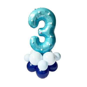 Õnnelik 2. Sünnipäeva Kala Mere Loomade Õhupallid Sinine Foolium Number Ballon Meri Merineitsi Partei Teenetemärgi Baby Shower Ookeani Kolbides Komplekt