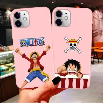 Üks Tükk Jaapani Anime Luffy Tony Chopper ACE Candy Silikoonist Roosa Telefon Case For iPhone 11 12 Pro Max SE 7 8 6s Pluss X XS Max Xr