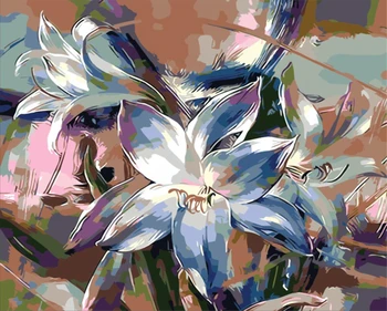 Üksildane Lilled, Värvimine Poolt Numbrid Täiskasvanutele Komplektid Käsitsi Maalitud Joonistus Lõuend DIY Õli Värvimine Värvi Piltide Numbrid 99889