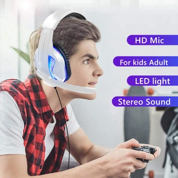 Üle Kõrva PC Juhtmega Kõrvaklappide koos Mic & Light Gaming Headset jaoks PS4 Playstation 5 XBOX üks Stereo Surround Heli Mängija Kõrvaklapid