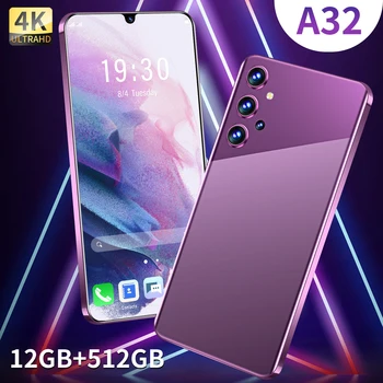 Ülemaailmse A32 128GB/256GB Sõrmejälje Face Unlock Deca Core Andriod Telefon 5G, LTE Ansamblid 24MP+50MP Dual SIM Smart Telefon Celular